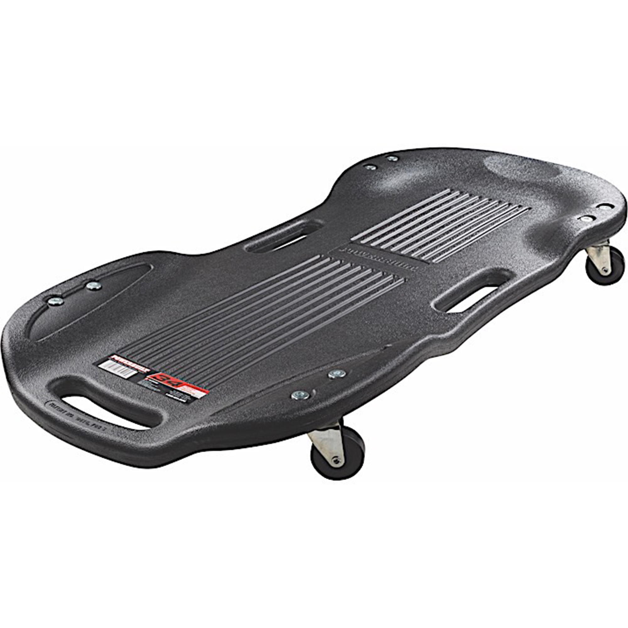 Powerbuilt Plastic Floor Creeper — 34in., Low-Profile, Ergonomic Design, 6 Swivel Casters, Model# PBT641931
